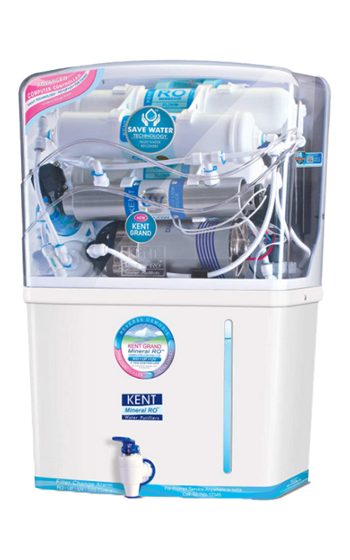 Kent - 11076 New Grand 8-Litres Wall-Mountable RO UV UF TDS White 20 litre hr Water Purifier