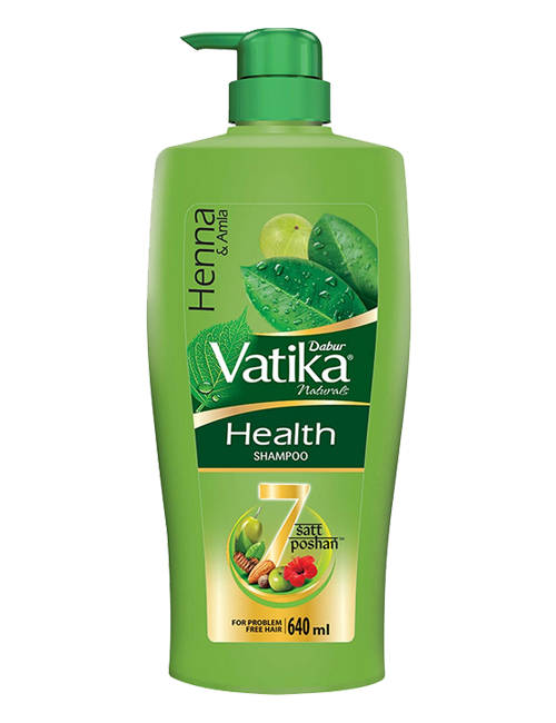 Dabur Vatika Health Shampoo, with Henna & Amla for Problem Free Hair - 640ml
