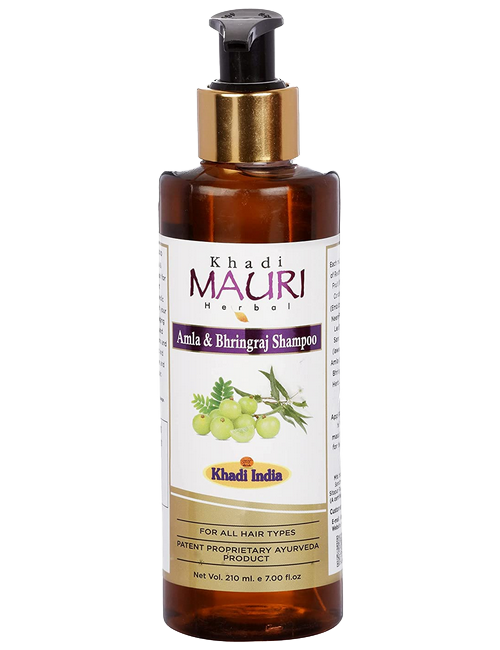 Khadi Mauri Herbal Amla and Bhringraj Herbal Shampoo - Prevents Hairfall & Damage, Strengthens Roots & Hair Follicles - Enriched with Natural...